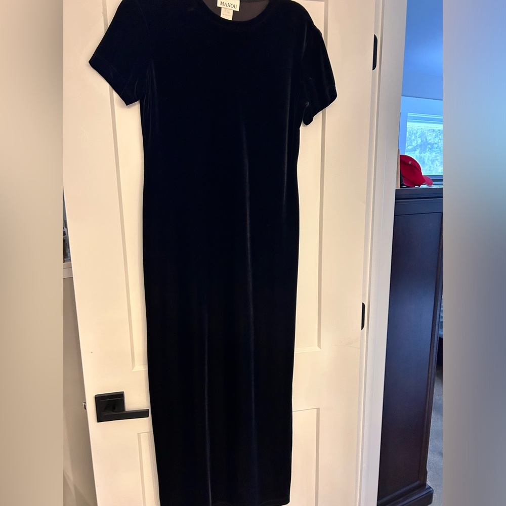 Elegant Blue Velvet Dress